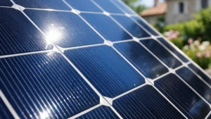 Comment un panneau solaire fonctionne : cellules photovoltaïques en gros plan sous le soleil
