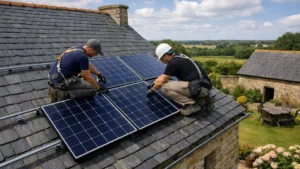 Prix d'une installation de panneaux solaires 6 kW : pose sur une toiture de maison