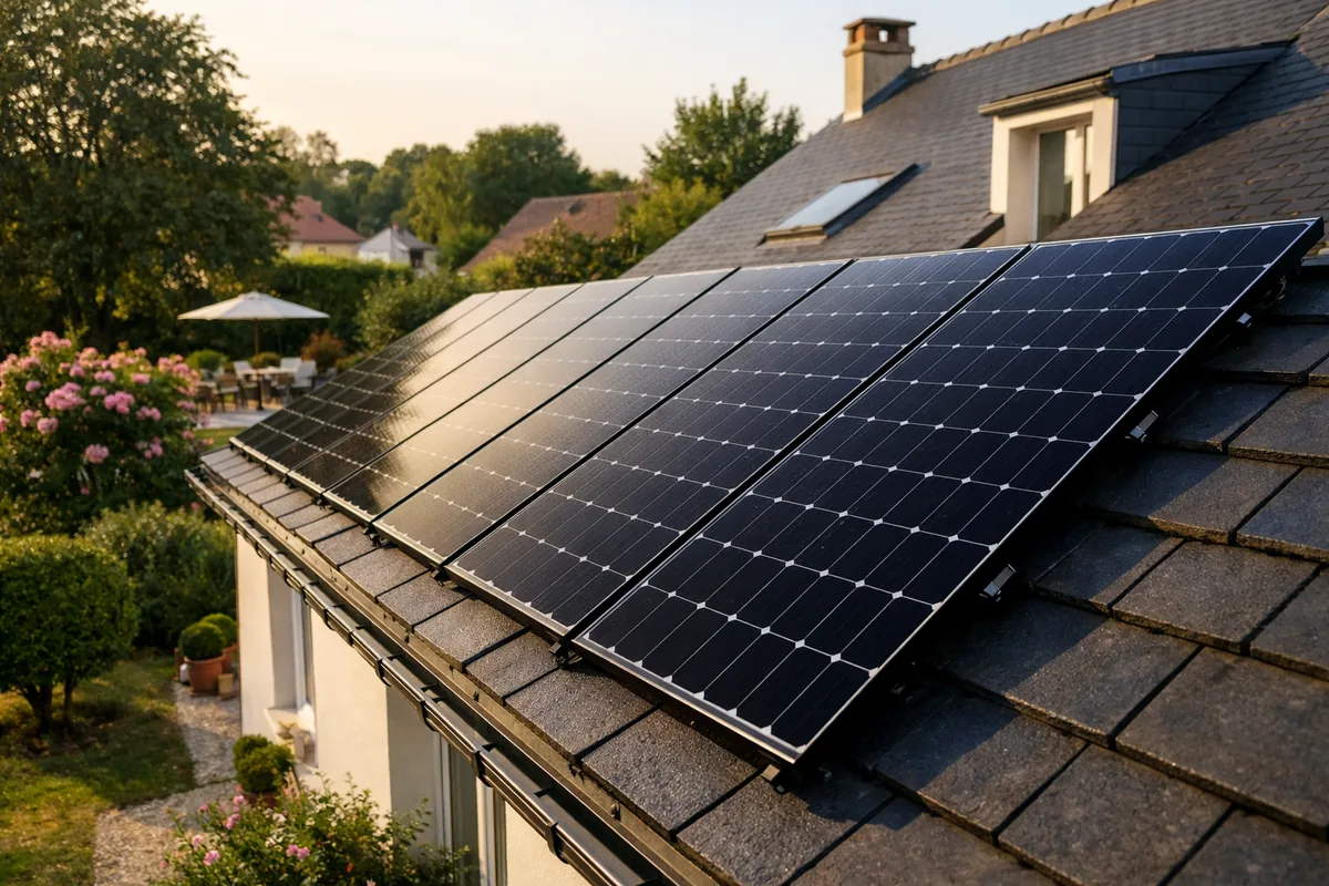 Comparaison du rendement des panneaux solaires monocristallins sur une toiture
