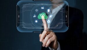 Image hologramme comprenant en son centre un élément "CO2" et plusieurs autres éléments liés au premier autour de ce dernier